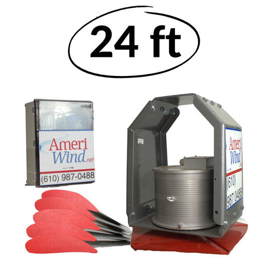 24FT AmeriWind HVLS Industrial Ceiling Fan – 460LB Build, 74 RPM, Heavy-Duty 135" Blades