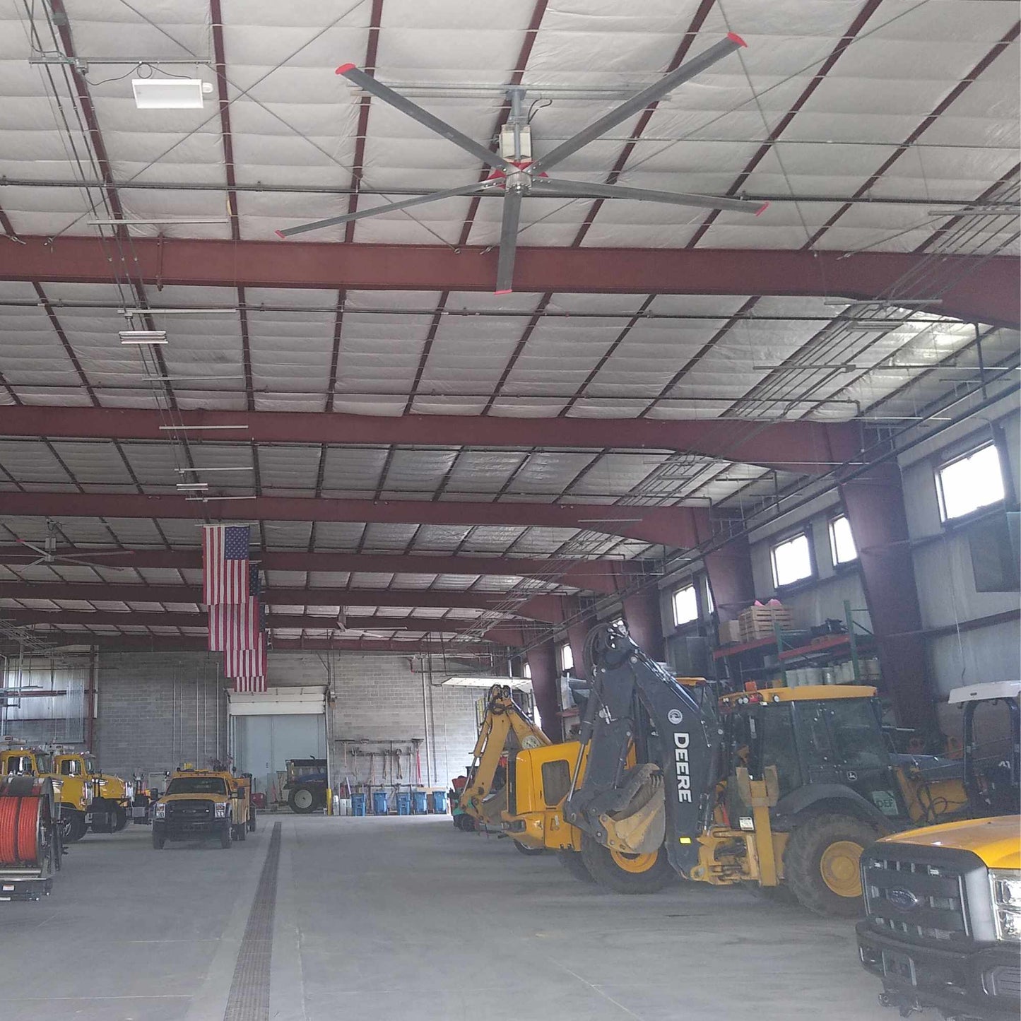 18FT AmeriWind HVLS Industrial Ceiling Fan – 1.5HP, 240V Direct Drive for Commercial Use