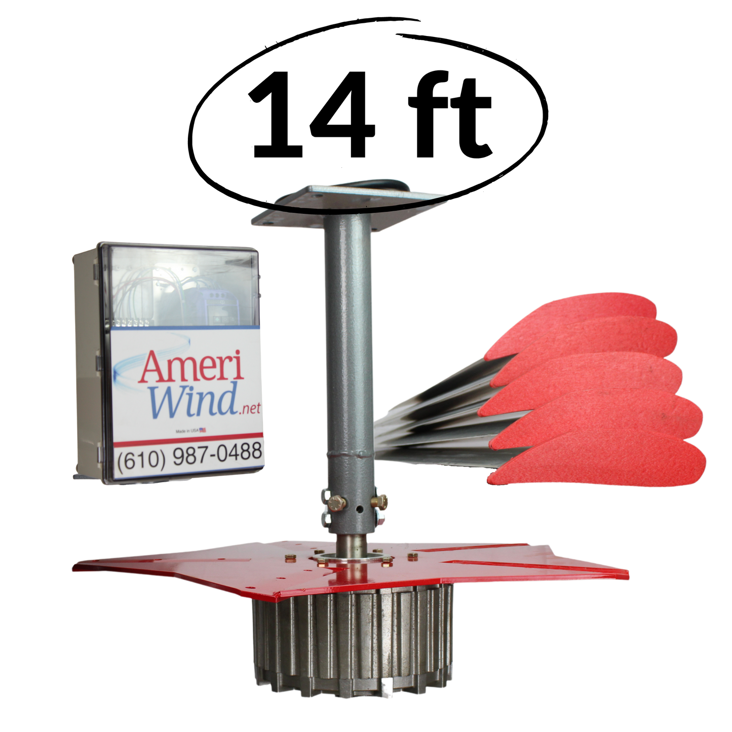 E201401 - 14 Foot 1 HP Industrial HVLS Ceiling Fan