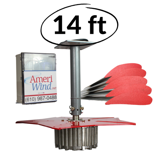 14FT AmeriWind HVLS Industrial Ceiling Fan – 1HP, 240V Direct Drive for Commercial Airflow