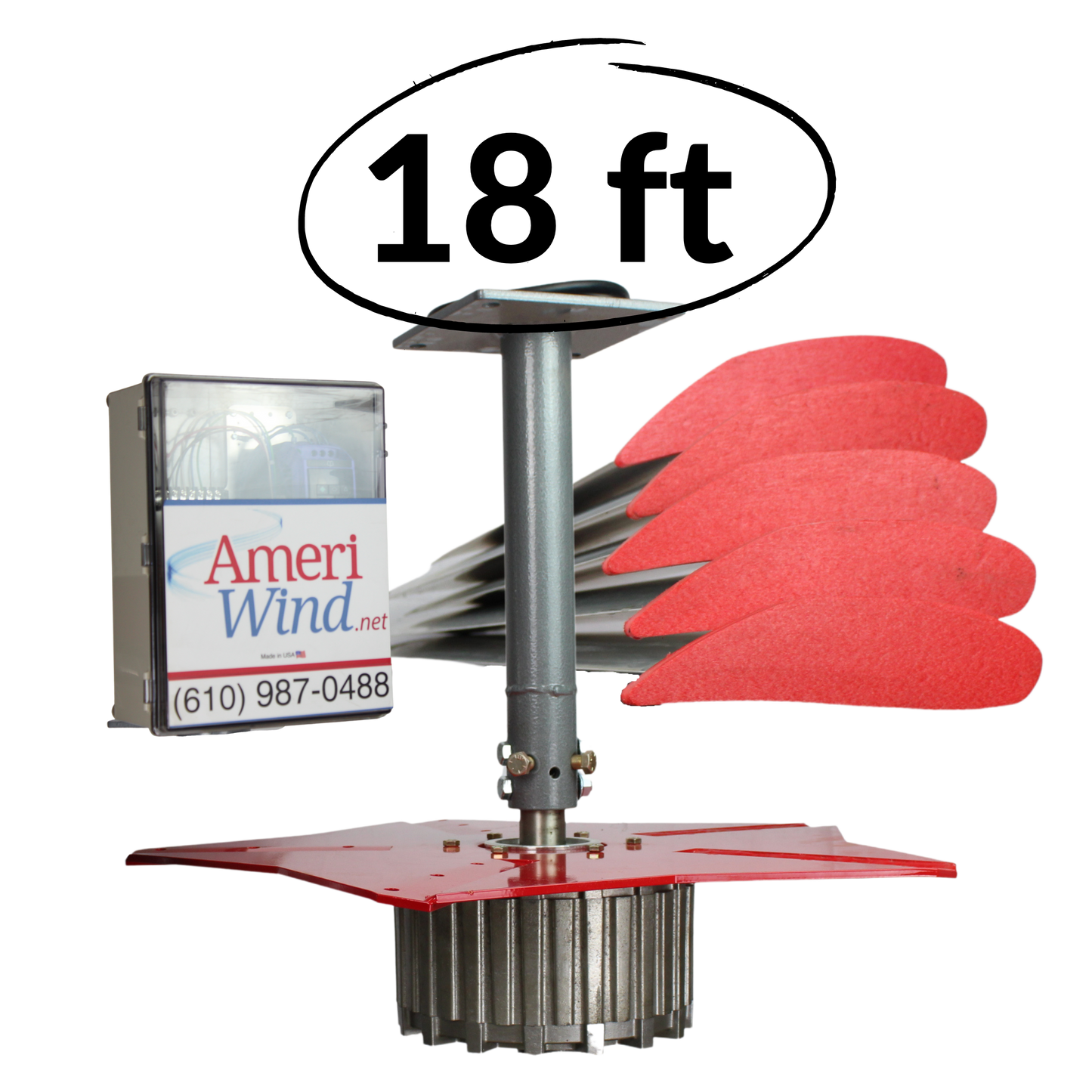 18FT AmeriWind HVLS Industrial Ceiling Fan – 1.5HP, 240V Direct Drive for Commercial Use